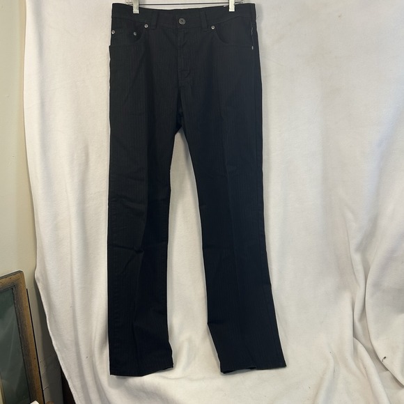 Gardeur Other - Gardeur Nigel 1 Pants Mens 34x32 Black With Thin White Stripes 5Pocket Stretch
